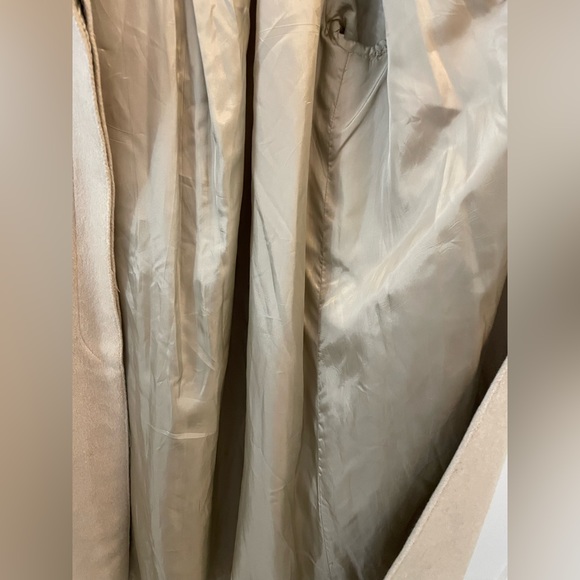 Nina Hazan Women's Wool Trench Coat Tan Button Closure - Picture 13 of 15